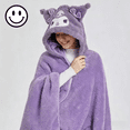 thumbnail image 2 of Cartoon My Melody Kuromi Cinnamoroll Cute Office Nap Blanket Blanket Hooded Poncho Blanket Air Conditioning Blanket Gift, 2 of 18