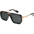 thumbnail image 1 of Lunettes de Soleil Aviateur Carrées pour Homme Tendance Mode Monture en Métal Doré Punk Rétro Cool, Multicolore, 1 of 5