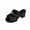 Black, variant on Women's Plus Size Comfortable Block Heel Mules with Glossy Sequined Strap and Cushioned Footbed for Casual and Dressy Occasions