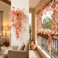 thumbnail image 4 of Cadancy Artificial Flowers Hanging Basket Morning Glory Silk Vine for Thanksgiving Fall Decor Outdoor Porch Faux Floral Trailing Bouquet Home Garden Patio Decoration, 4 of 6