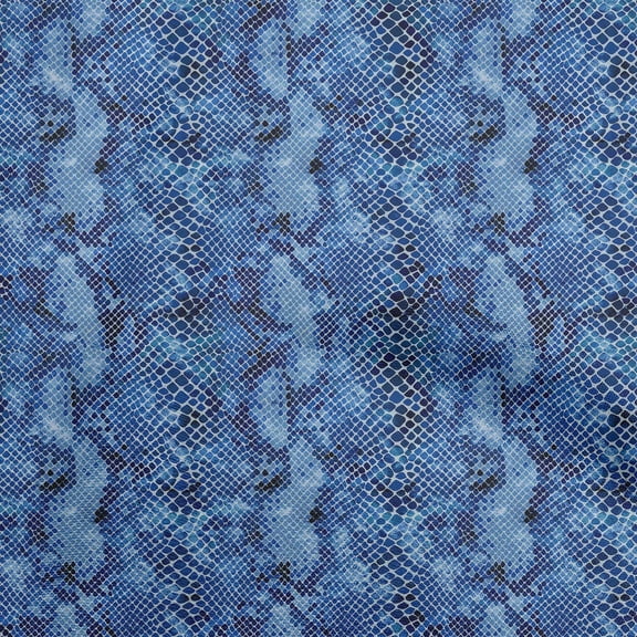 oneOone Polyester Spandex Blue Fabric Animal Skin Fabric For Sewing Printed Craft Fabric By The Yard 56 Inch Wide