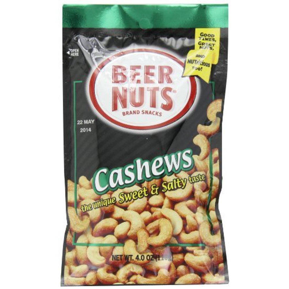 48 Packs BEER NUTS Cashews, 4Ounce Packages