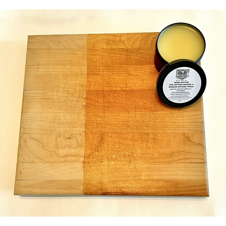 Wood Butter Cutting Board Wax Conditioner for Butcher Block and Wooden  Kitchen Tools 4 oz. Macys Place Food Grade Protective Mineral Oil and  Beeswax for Wooden Cutting Boards, Surfaces, and Tools.