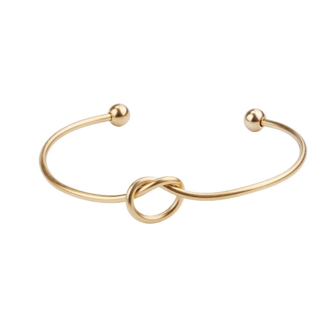 Pulsera de nudo de amor de acero inoxidable de 2 mm de espesor, pulsera abierta en forma de corazón, pulsera con nudo, brazalete, joyería