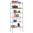 thumbnail image 1 of Bestoffice Adjustable Wire Shelving Storage Shelves Heavy Duty Shelving Unit For Small Places Kitchen Garage (Chrome 13"" D X 23"" W X 59"" H), 1 of 7
