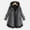 Grey, variant on Women's Lined Overcoat with Detachable Hood and Side Button Closure for Cold Weather Comfort and Versatile Layering