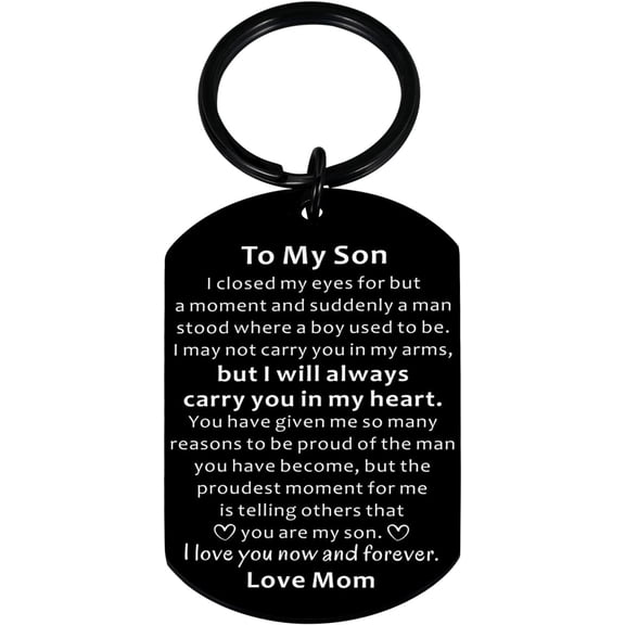 Back to School Supplies for Son, First Day of School Gifts for Students, 18th Birthday Gifts, 16 Year Old Birthday Gift Ideas, Young Men Gift Age 20s, Inspirational Quote Keychain for Son