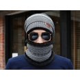 thumbnail image 3 of 2 Pieces Winter Hat Scarf Set Warm Knit Thick Beanie Scarves Knitted Cap for Men, 3 of 10