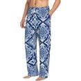 thumbnail image 2 of Bingfone Stylized Flowers Vintage Boho Mens All Over Print Sleep Pajama Pants-Small, 2 of 9