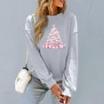 thumbnail image 4 of Christmas Sweatshirt for Womens Fashion Crewneck Shirts Xmas Tree Printed Pullover Top Winter Long Sleeve Sweaters Loose Plus Size Blouses Tops, 4 of 6