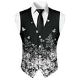 thumbnail image 5 of Yuyamidu Flowers Mens V Neck Suit Vest for Wedding Prom Tuxedo Dress with Adjustable Back Strap Butterfly Casual Waistcoat for Men Size XL, 5 of 7