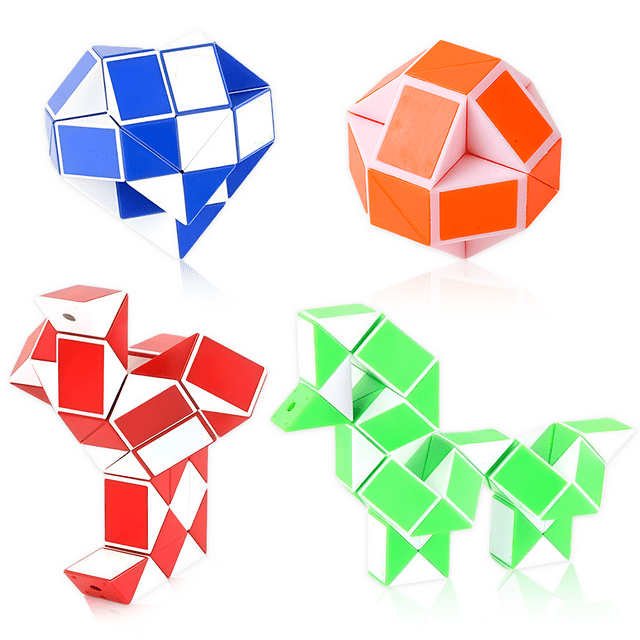 Educational Delight, Magic Snake Cube Set, Non-Toxic Child Safe Fidget Snake Toy, 10 Pieces Of Twist Puzzle For Endless Fun And Creativity, Great Gift For Kids, Party Favors, Or Classroom Rewards