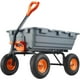 thumbnail image 4 of Historyli Carro de volteo de polietileno resistente de 800 lb con liberación rápida y neumático, carro utilitario todoterreno para jardín/granja, gris, 4 of 8