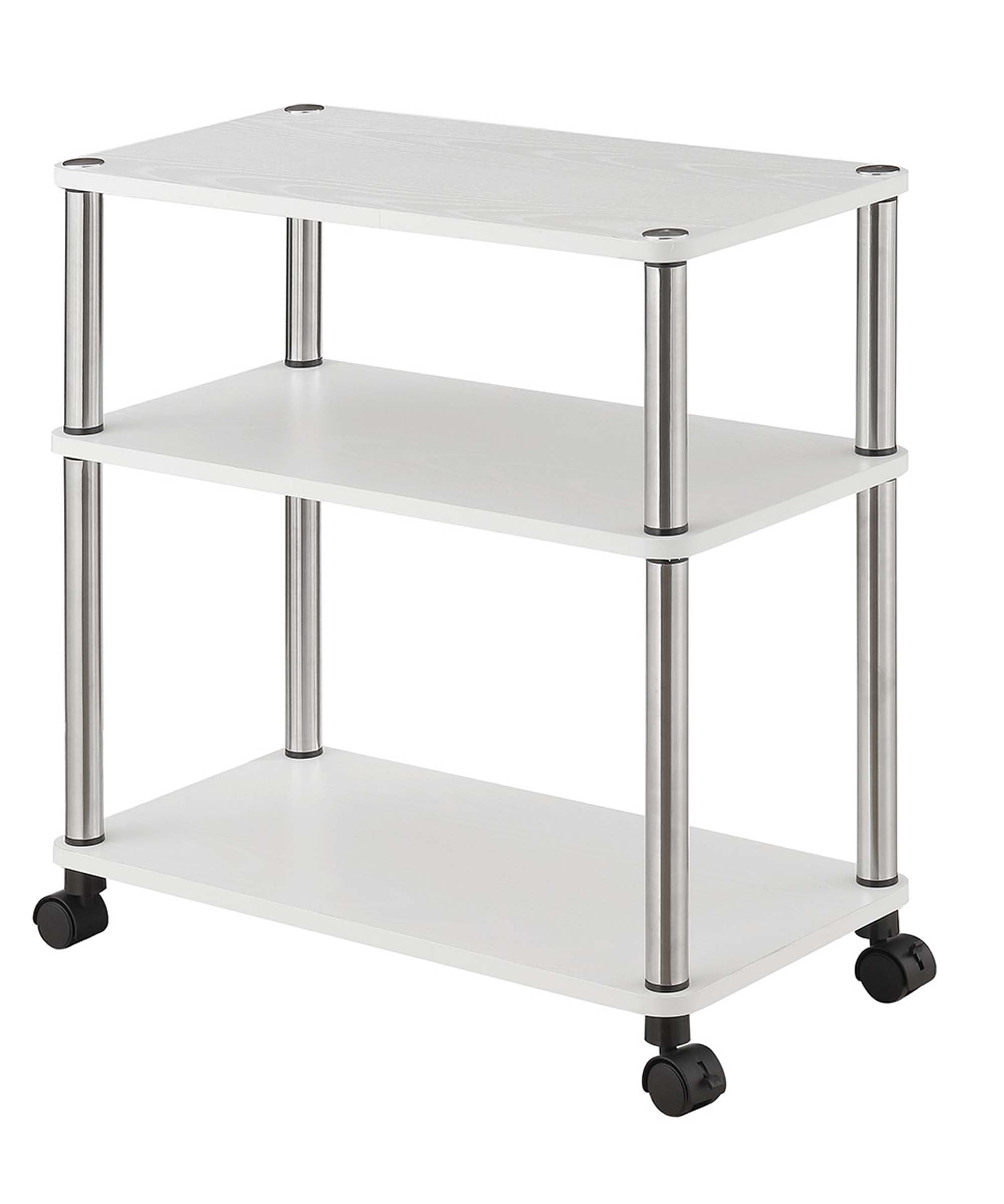 Convenience Concepts Designs2Go 25 inches Tall 3 Tier Office Cart Caddy with Wheels, White