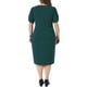 thumbnail image 3 of Vestido de Talla Grande para Mujeres de Manga Corta, Vestido Sheath por Encima de la Rodilla, Ropa de Oficina para Trabajar 4X Verde Oscuro, 3 of 6