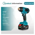 thumbnail image 4 of 2000W Electric Heat Gun Compatible 18V Battery Cordless Handheld Hot Air Gun with 3 Nozzles Industrial Home Hair Dryer ,Variable Temperature, 4 of 7