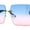 Gold Blue Pink, variant on Womens Glitter Luxe Rimless Chic Butterfly Designer Sunglasses Black Smoke