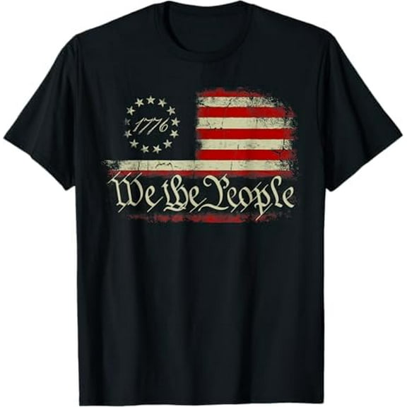 Vintage American Flag We The People USA Patriotic T-Shirt 4th of July Shirt