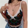 thumbnail image 2 of Blusa con escote en V y ombligo de encaje para mujer Fridja qr4891, 2 of 4