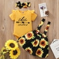 thumbnail image 6 of Dooleck Little Sister Outfit Infant Clothes Ruffle Onesies Sunflower Suspender Skirt, 6 of 8