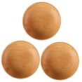 thumbnail image 4 of WORGEOUS 3 pcs  Elm Salad Bowl Wooden Japanese Style Flat Soup Bowl Home Hotel Wooden Bowl, 4 of 8