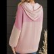 thumbnail image 4 of Sudadera con Capucha para Mujer, de Gran Tamaño, con Bloques de Color, Larga y Cordón Ajustable, Estilo Casual, Otoño 2025 Rosa L, 4 of 5