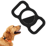 UrbanX Anti-Scratch and Anti-Lost Pet Collar Loop Holder, Silicone Protective Case, Compatible with Airtag GPS Tracker, Lightweight, High Quality Silicone Material, Washable (Black, 1 PCS)