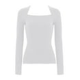 thumbnail image 4 of HAiming Sweaters for Women Solid Color Long Sleeve Round Neck Slim Base Shirts Casual Knit Pullover Tops Clothes, 4 of 4
