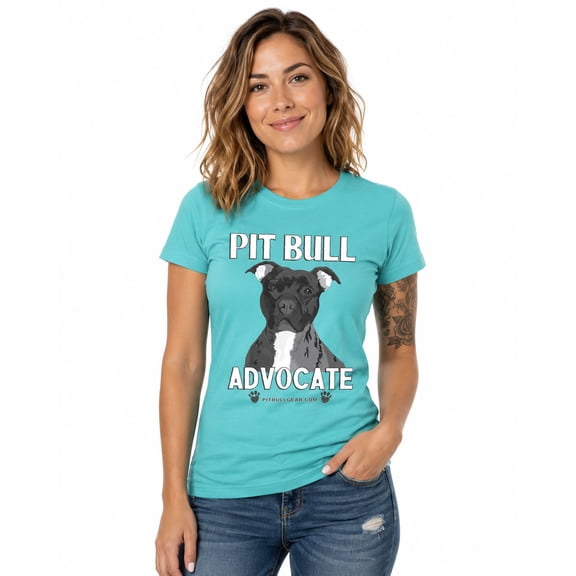 Pit Bull Advocate Women's Slim Fit T-Shirt Tahiti Blue (Small)