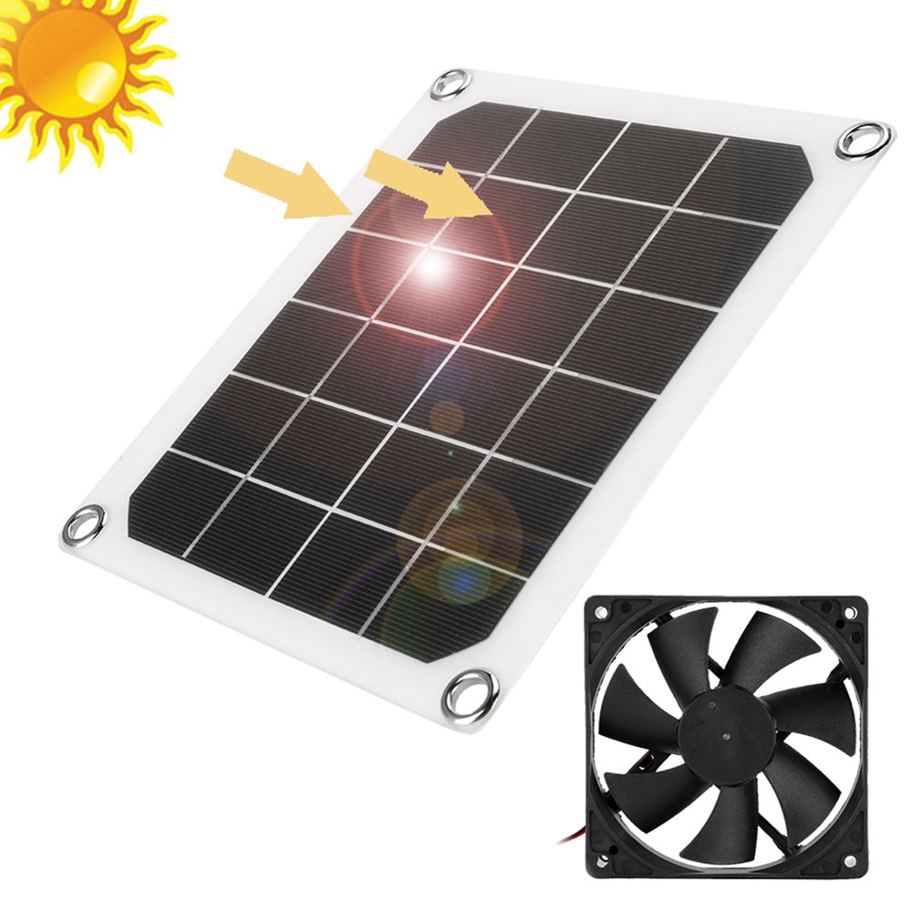CHICIRIS Waterproof Exhaust Fan,USB Solar Panel,6V 10W Outdoor Solar