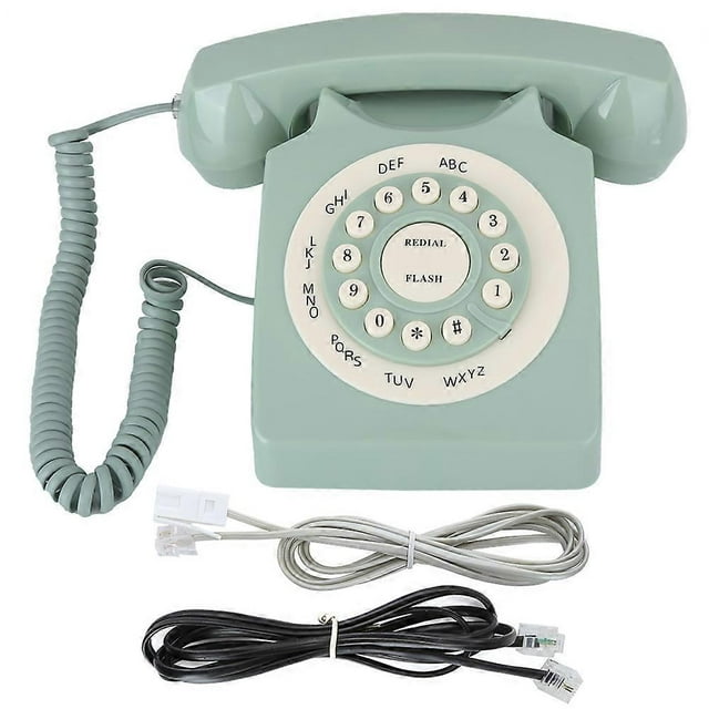 Antique European vintage landline phone Green High Definition Call Large clear button, home phone