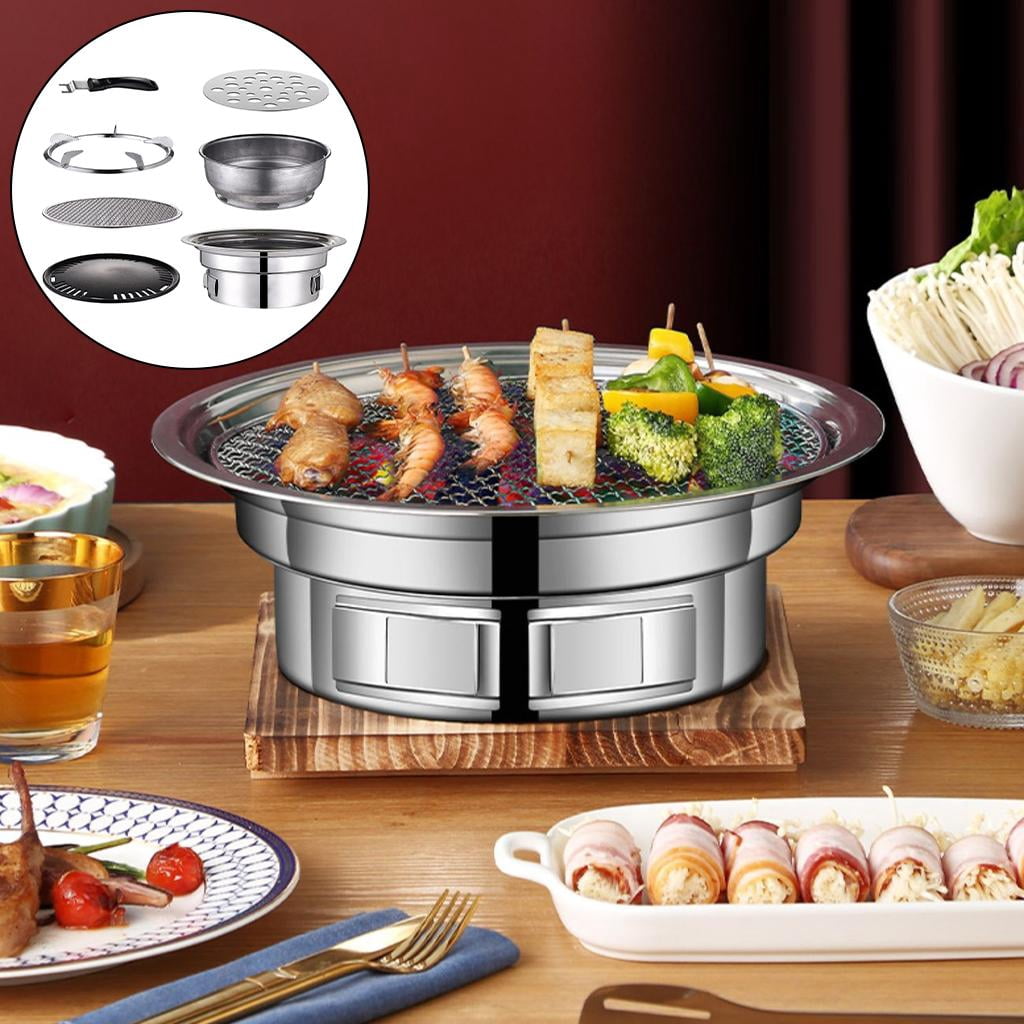 Axioma Korean Barbecue Grill Barbecue Stove Charcoal Grill for Indoors/Outdoors Korean 23.5cm