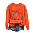 thumbnail image 2 of CLOISE Halloween Sweatshirts for Women Funny Ghost Graphic Pullover Sweatshirts Fall Long Sleeve Crewneck Hoodies Shirts Comfy Blouses Holiday Party Clothes Orange M Trick, 2 of 5