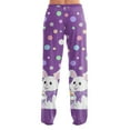 thumbnail image 6 of FrzhBrz Easter Pajama Pants Women Bunny Rabbit Graphic Pj Bottoms Easter Bunny Soft Wide Leg Drawstring Lounge Pants Sleepwear Bottoms, 6 of 6