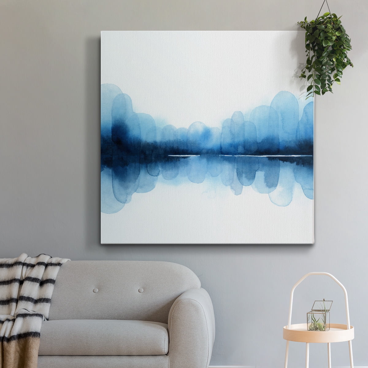 Wexford Home Ultramarine Mirror II-Premium Gallery Wrapped Canvas, 16" x 16" - Ready to Hang
