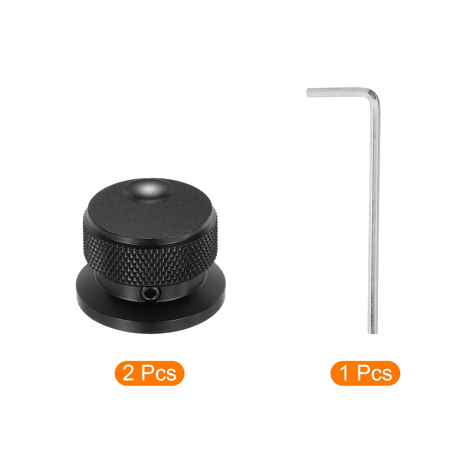 2 Pcs Aluminium Potentiometer Knobs, 1/4" (6mm) Universal Volume Tone Control Knobs with Oval Groove Indicator, 4/5" Black(30x20mm)
