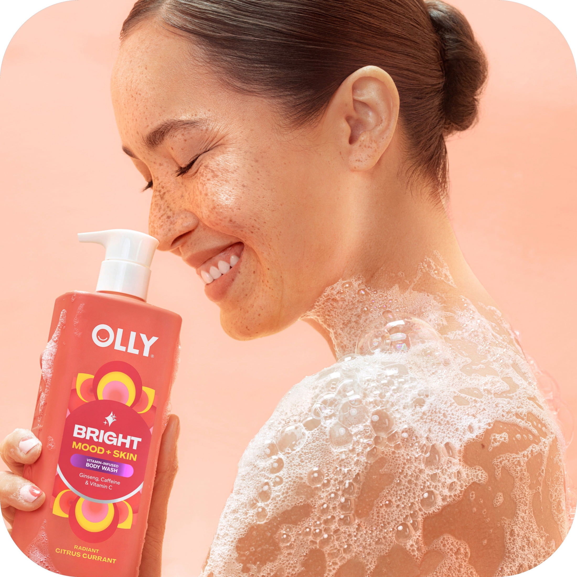 (4 pack) OLLY Body Wash Bright With Vitamin C ,17 fl oz