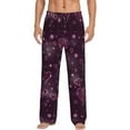 thumbnail image 2 of Goofa Snowflakes and Hearts Printed Soft Pajama Pants for Men, Wide Leg Comfy Casual Lounge Yoga Pants-, 2 of 9