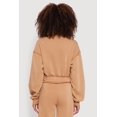 thumbnail image 5 of Women's Mock Neck Half Zip Cropped Pullover Sweatshirt, 5 of 5