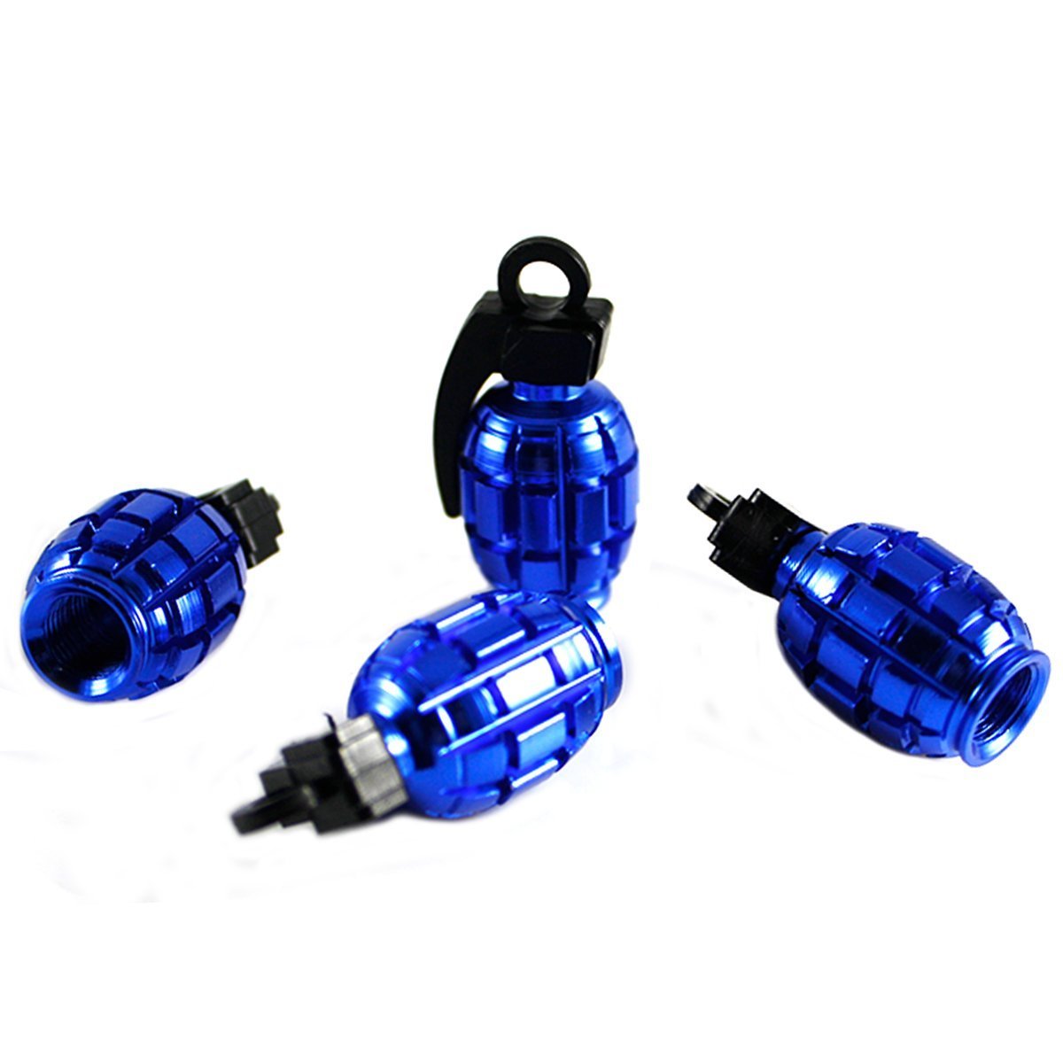 Xotic Tech Tire Wheel Valve Stem Air Dust Cover Caps Set Blue