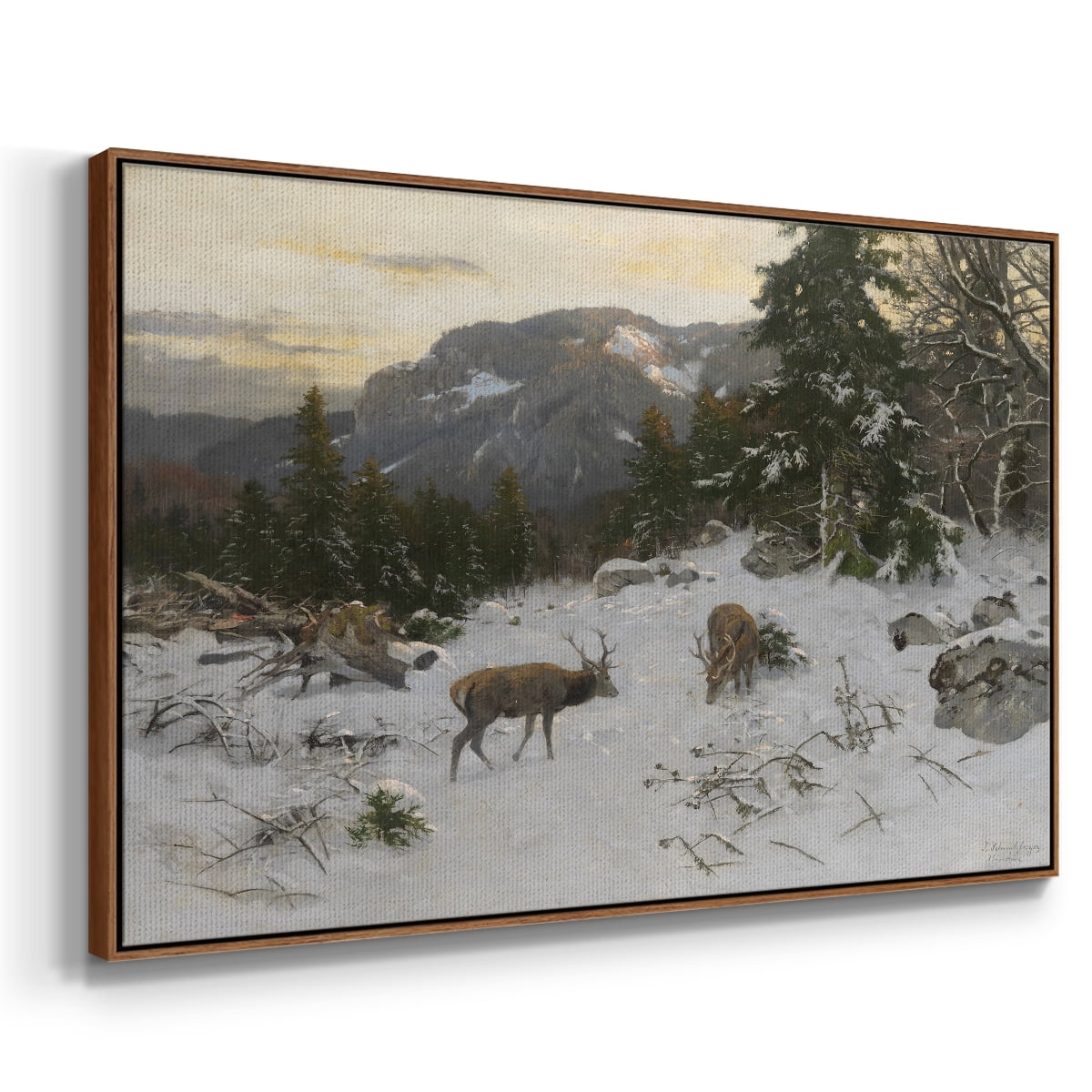 Vintage Landscape-CLXII By Wexford Home Framed in Walnut Wood Gallery Wrapped Canvas 17 in. x 25 in.