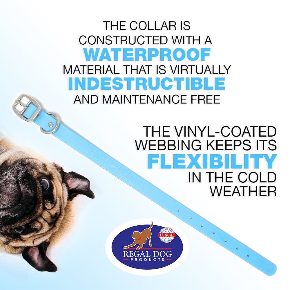 Regal Dog Products Waterproof Collar with Double Buckle and D Ring