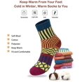 thumbnail image 3 of Calcetines vintage para mujer - 5 pares de calcetines de lana casuales de invierno de punto grueso cálidos calcetines vintage para equipo regalos de navidad Adepaton CJWUS-1068, 3 of 6