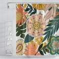 thumbnail image 2 of Bohemian Floral Bathroom Shower Curtain Boho Abstract Tropical Leaves Flowers Shower Curtain with Hooks Polyester Waterproof Fabric Paisley Unique Trendy Woman Shower Curtain Decor, 72x72 Inch, 2 of 6