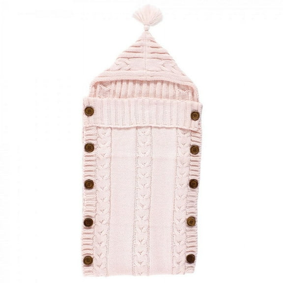 Hudson Baby Infant Girl Knitted Baby Lounge Stroller Wrap Sack, Blushing Bride, One Size