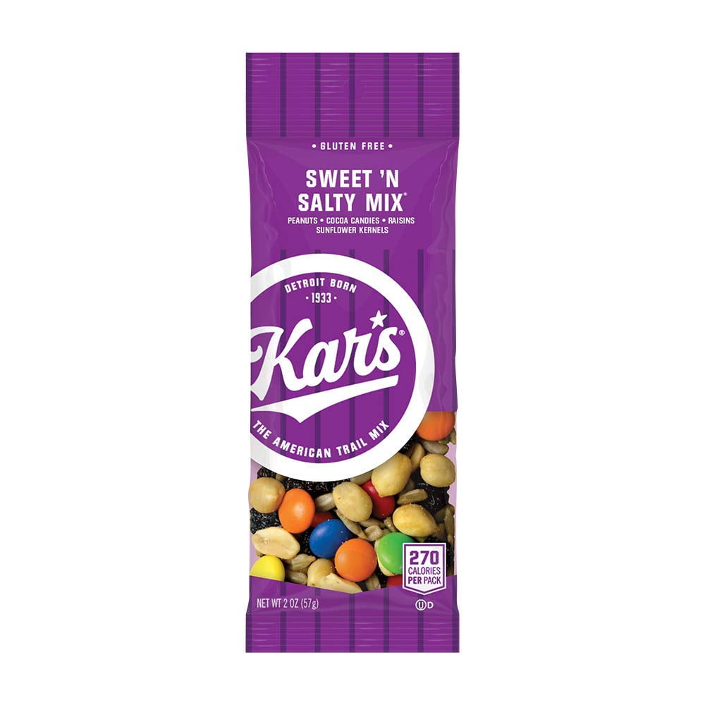 Kars Nuts Sweet N Salty Trail Mix Snacks Bulk Pack of 2 oz Individual