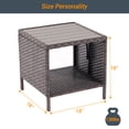 thumbnail image 5 of ACEGOSES Outdoor PE Rattan Side Table, Square Water-Proof Coffee HIPS Tabletop for Indoor and Outdoor,Brown, 5 of 5