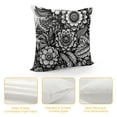 thumbnail image 4 of COMIO UPOOS Throw Pillow Cover Floral Vintage with Victorian Bouquet of Black Flowers on White Garden Roses Tulips Delphinium Petunia Decorative Pillow Case Home Decor Square Pillowcase White, 4 of 5