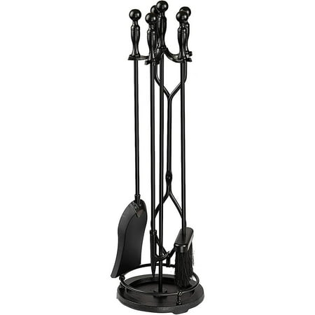 

5-Piece Fireplace Tool Set Durable wrought iron tool set for indoor fireplaces and outdoor fire pits