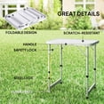 thumbnail image 4 of CoSoTower Folding Adjustable Patio Picnic Table Portable Camping Dining Lunch Table Aluminum Frame Silver, 4 of 7
